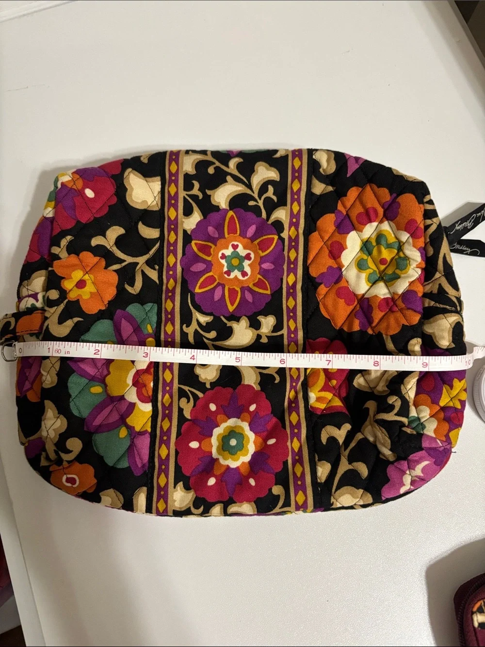 Vera Bradley Black Floral Quilted Cosmetic Bag - Multicolor